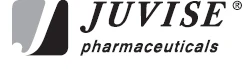 Juvise Pharmaceuticals logo with a graphic symbol composed of two abstract gray and black shapes next to the brand name in black characters