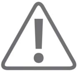 Warning symbol consisting of a gray exclamation mark inside