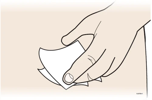 A hand gently holding and lifting the