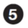 Bold white number 5 positioned above a syringe