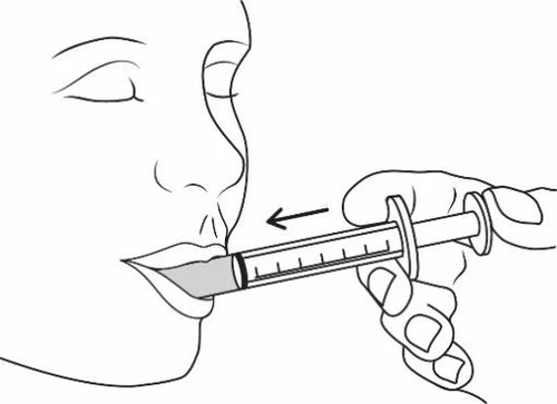 Line drawing of a hand inserting a syringe into a vial
