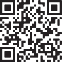 Квадратный QR-код, состоящий из чёрных модулей на белом фоне с тремя крупными квадратами для позиционирования по углам