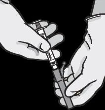 Two gloved hands holding a syringe to prepare or administer a drug with precision against a black background