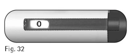 Bicolored pharmaceutical capsule with upper half white and lower half dark, containing gray powder with the number 0 visible
