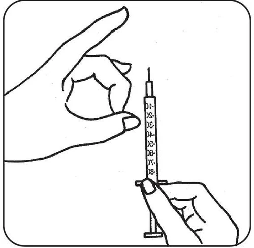 Black and white drawing of a hand pinching the skin and the
