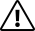 Warning symbol composed of a black exclamation mark at the