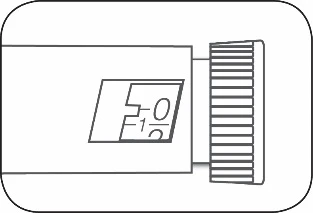 Disegno tecnico in bianco e nero di un contenitore cilindrico con un'etichetta che riporta la dicitura F1 0/2 e un tappo a scanalature verticali