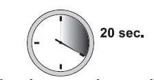 Icona di un orologio analogico con una sezione ombreggiata che indica un intervallo di tempo di 20 secondi accanto alla scritta 20 sec.