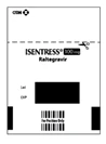 Confezione bianca del farmaco Isentress 600 mg Raltegravir con spazi neri per lotto e scadenza, codice a barre e scritta For Physician Only