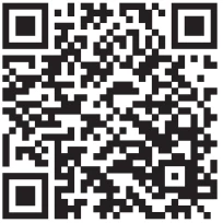 Квадратный QR-код, состоящий из маленьких чёрных модулей на белом фоне, с тремя большими квадратами для позиционирования по углам