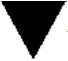 Solid black triangle pointing downward on a white background