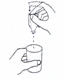 A hand pouring the contents of an ampoule into a glass held by another hand