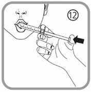 Black and white drawing of a person holding a syringe in their mouth and a hand pressing the plunger downward