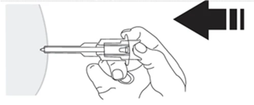 A hand holding a medical device for subcutaneous injection