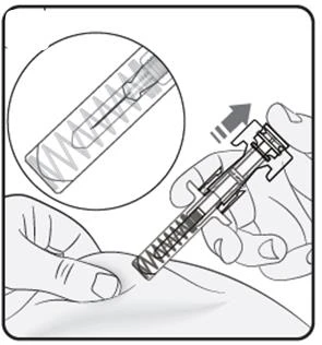 Two hands holding a pen-shaped medical device for the
