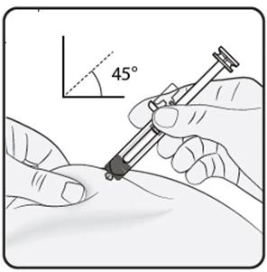 Hands holding a syringe for a