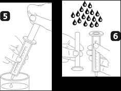 Technical drawing divided into two phases: the hand inserts the