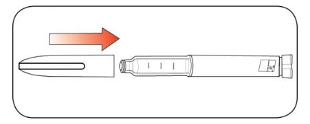 Diagram showing a red arrow pointing right indicating the direction of movement