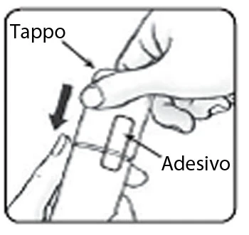 A hand removing a cap from a medical device while the