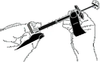 Two hands holding a tilted syringe for disposal