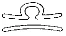 Black stylized symbol representing a balance with two pans suspended from a central curved structure above a flat horizontal base