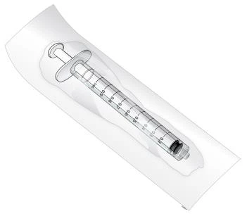 Disposable syringe with milliliter graduations