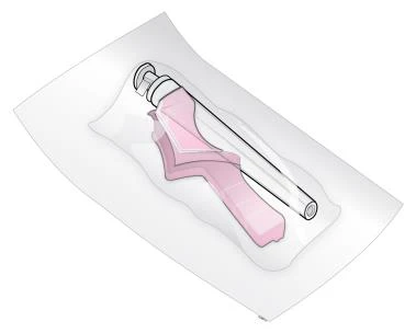 Illustration of a syringe with pink liquid inside