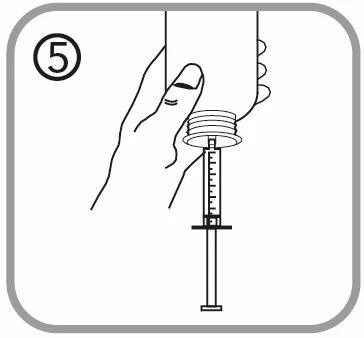 A hand holding a vial vertically while another hand performs an action