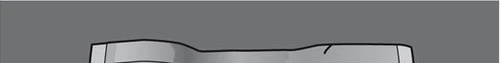 Stylized technical drawing of a gray medical device with an elongated, contoured shape on a dark gray background