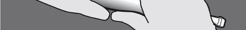 Medical illustration showing a hand holding a syringe injecting medication into a body part with a detail of a medical device