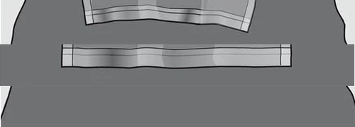 Horizontal arrangement of two transparent medicine strips with black borders on a uniform gray background