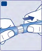 Two hands hold a cylindrical medical device and separate it by pulling outward