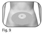 Schematic drawing of the human torso showing a
