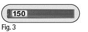 Graphic representation of a medical device with a dark horizontal bar displaying the number 150 on a light background with rounded edges