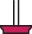 Stylized drawing of a red rectangular base with black edges and two thin black vertical lines extending upward