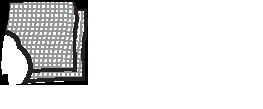 Stylized black and white drawing of a stack of tablets or leaflets with a square grid pattern