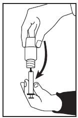 One hand holds a bottle while the