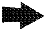 Black arrow with a dotted outline pointing to the right on a white background