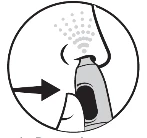 Illustration of a hand holding a spray bottle