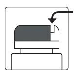 Schematic diagram showing a black arrow pointing downward indicating the