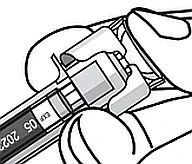 Due mani tengono e ruotano la parte superiore di una penna iniettiva medica con indicazione della data di scadenza visibile sul corpo del dispositivo
