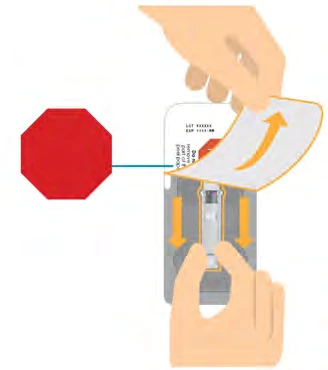 Hands removing the