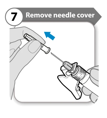 Two hands removing the cover from the