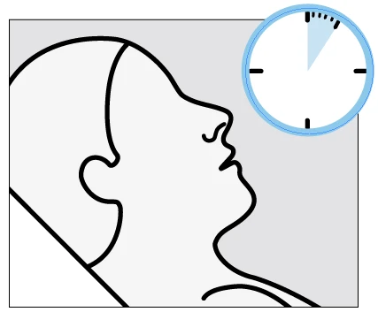 Profile of a person lying down with head tilted back