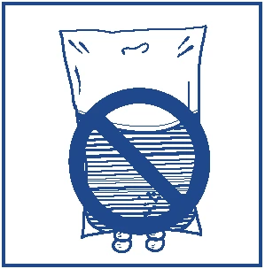 Blue stylized drawing of a human torso with a circular prohibition sign and diagonal bar superimposed on the
