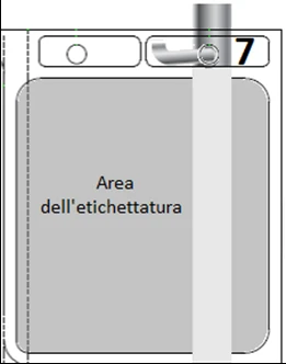 Schematic of a gray rectangular container with a