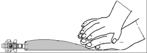 Two hands firmly squeezing the top of a glass vial to open or manipulate it during drug preparation