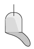 Stylized black and white diagram of a pharmaceutical capsule with a vertical line crossing the top of the dome