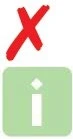 A large stylized red cross placed over a green square containing a lowercase white letter 'i' at the bottom