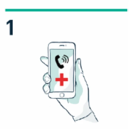 A hand holds a smartphone displaying the